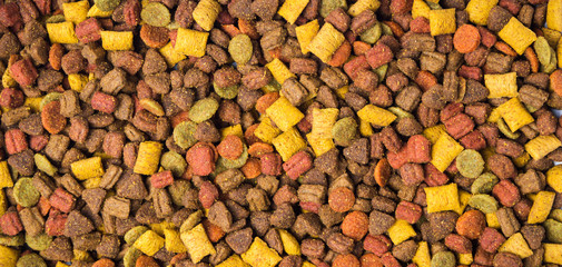 Cat food granule background pattern
