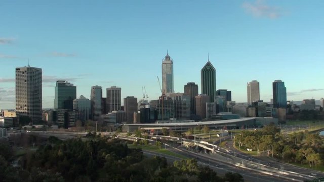 View on the Skyline of Perth in Western Australia.