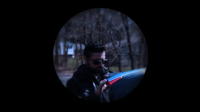 Thug or henchmen is gunned down through a sniper scope V2