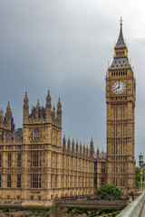 Fototapeta na wymiar LONDON, ENGLAND - JUNE 16 2016: Houses of Parliament, Westminster Palace, London, England, Great Britain