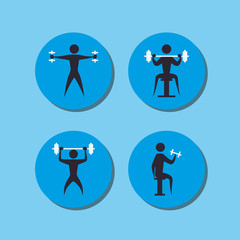 Gym and fitness lifestyle icon vector illustration graphic design