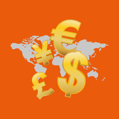Global money economy icon vector illustration graphic design