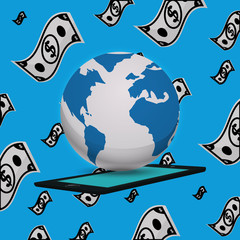 Fototapeta premium Global money economy icon vector illustration graphic design