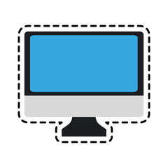 monitor computer icon over white background. colorful design. vector illustration