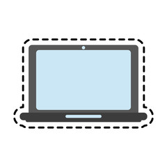 laptop computer icon over white background. colorful design. vector illustration