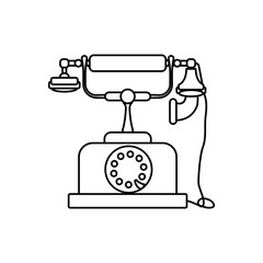 Vintage antique telephone icon vector illustration graphic design