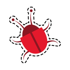 bug icon over white background. cyber security concept. colorful design. vector illustration