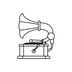 Vintage gramophone music device icon vector illustration graphic design