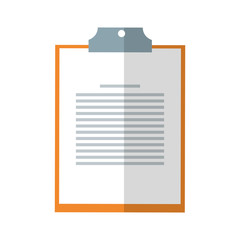 report table with paper page over white background. colorful design. vector illustration