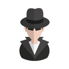 hacker man cartoon icon over white background. colorful design. vector illustration