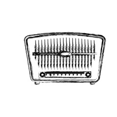 Vintage radio stereo icon vector illustration graphic design