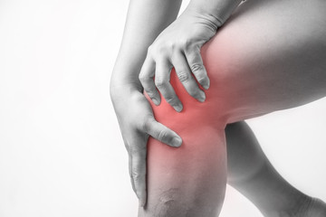 knee injury in humans .knee pain,joint pains people medical, mono tone highlight at knee