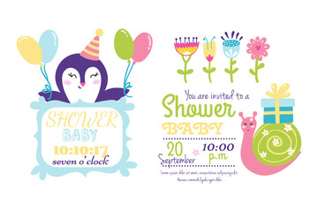 Baby shower badge happy mothers day insignias logotype sticker stamp icon frame and card design doodle vintage hand drawn element vector illustration.