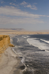 Stunning view from above to the desert cliff and ocean below