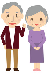 Obraz premium かわいいシニアの夫婦 その2 笑顔 喜ぶ