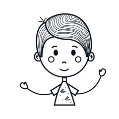 cute boy cartoon icon over white background. vector illustration