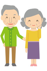 かわいいシニアの夫婦 その3　笑顔　喜ぶ