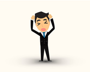 Business man have a headache vector cartoon.