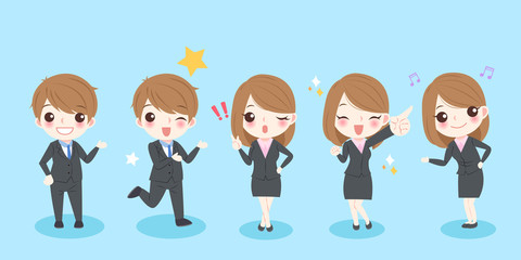 cartoon business people