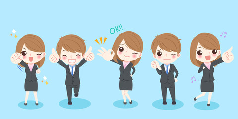 Fototapeta premium cartoon business people