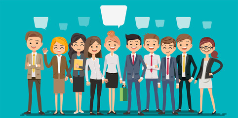 People creating business in cartoon style. Teamwork to finding a new idea working form. Looking deep into the meaning of the system. © jattumongkhon