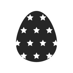 Easter egg, black and white flat icon for holiday isolated on white background. Vector illustration for design