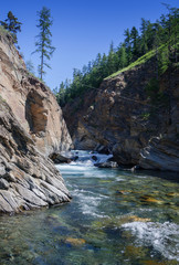 Canyon of the river Kurkula in the north of Lake Baikal