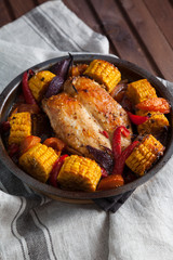 Baked meat with vegetables
