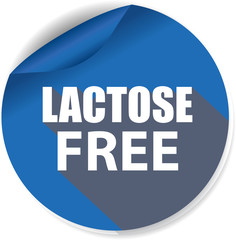 Lactose free Sticker, Label or Badge Isolated on White Background.