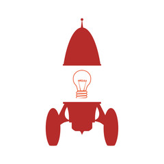 Obraz premium Start up spaceship concept icon vector illustration graphic design