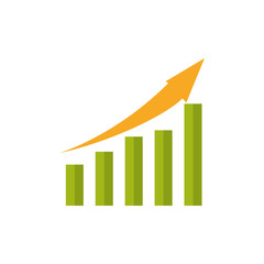 Statistic bars growing icon vector illustration graphic design