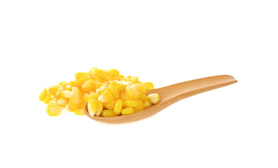 Boiled corn on white background