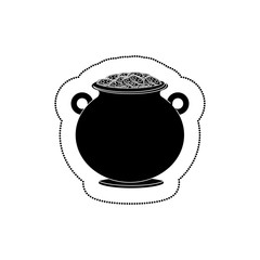 cauldron with money icon vector illustration design