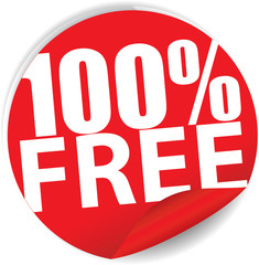100% free Sticker, Label or Badge Isolated on White Background.