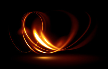 Glow effect. Ribbon glint. Abstract rotational border lines. Power energy. LED glare tape..Luminous shining neon lights cosmic abstract frame. Magic design round whirl. Swirl trail effect.