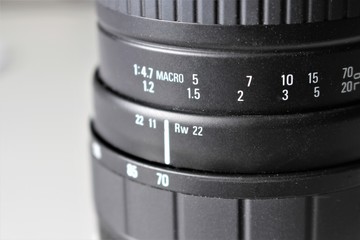 An image of a camera objective - background blurry