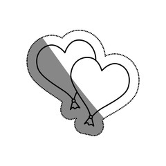 hearts love card icon vector illustration design