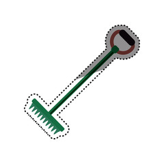 Rake gardening tool icon vector illustration graphic design