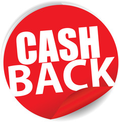 Cash back Sticker, Label or Badge Isolated on White Background.