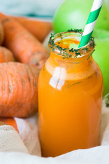 Freshly squeezed juice from apples and carrots