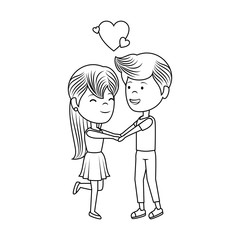 couple lovers characters icon vector illustration design