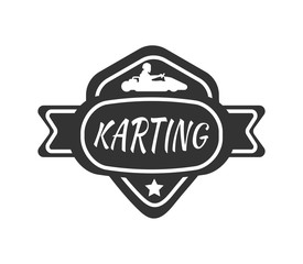 Karting club or kart races sport car vector template icon