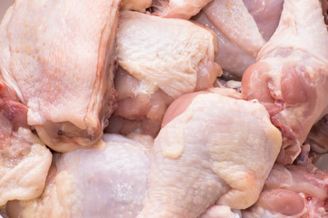 Raw poultry meat, chicken legs, background
