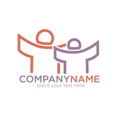 People outline vector icon for social company template