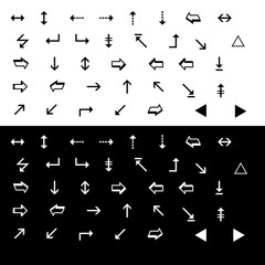 Arrows vector icon black and white