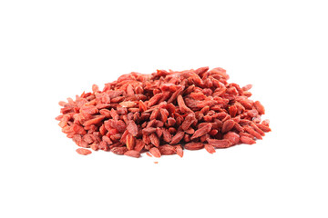 Dry goji berries isolated on a white