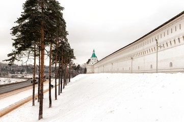 New Jerusalem monastery, Istra, Russia wall in winter