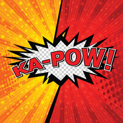 Ka-Pow! Comic Speech Bubble, Cartoon. art and illustration vector file. - obrazy, fototapety, plakaty