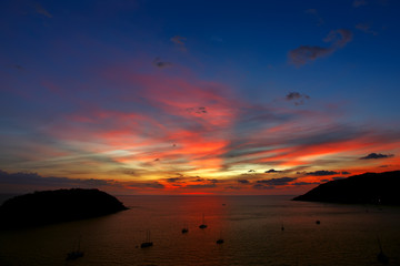 Fototapeta na wymiar Thailand. Colorful sunset.