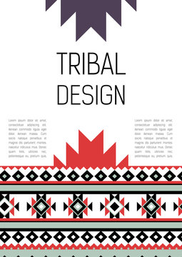 Tribal ethic colorful brochure flyer